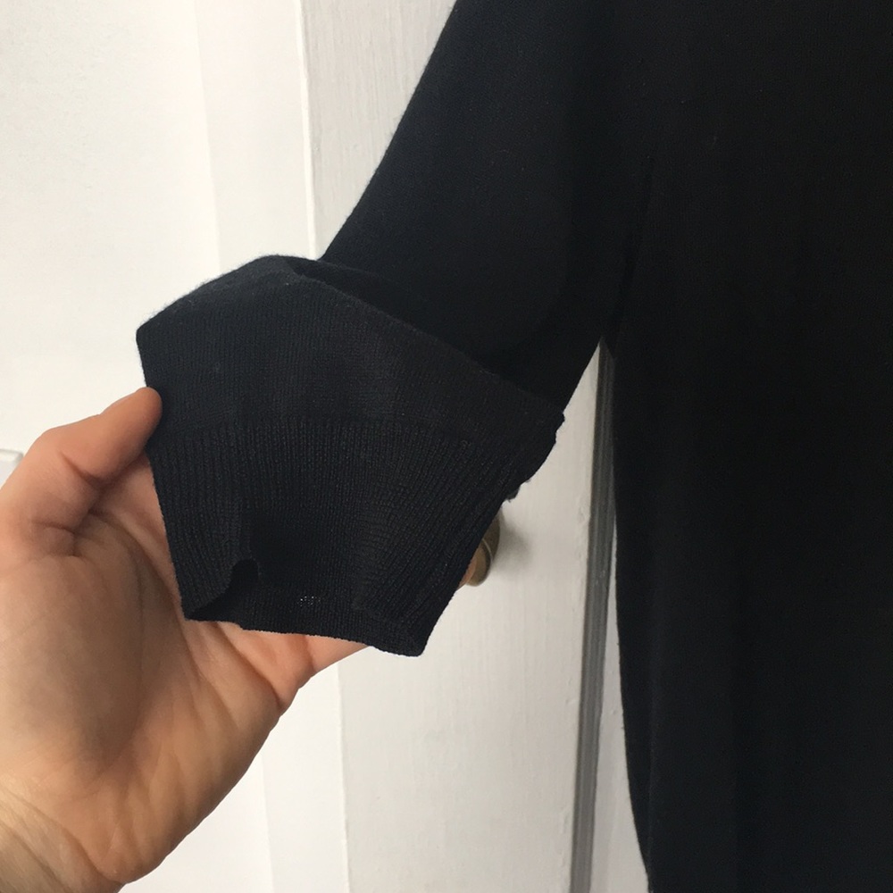 J.Crew 3/4 sleeve black thin sweater - Picture 3 of 5